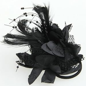 Haargummi Fascinator Feder Spitze Brosche Haarclip Haarklammer Clip NEU