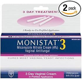 Monistat 3 Vaginal Antifungal Medication, 0.18-Ounce, 3 Prefilled Applicators (Pack of 2)
