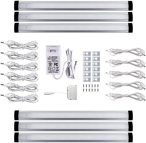 LEDdrop LED Under Cabinet Light Kit, Dimmable, Touch Sensitive, Warm White Ultra Thin Under Counter Lighting with 6pcs Panel Lights, UL-Certified Power Supply Adapter, DC Connectors &amp; Mounting Clips