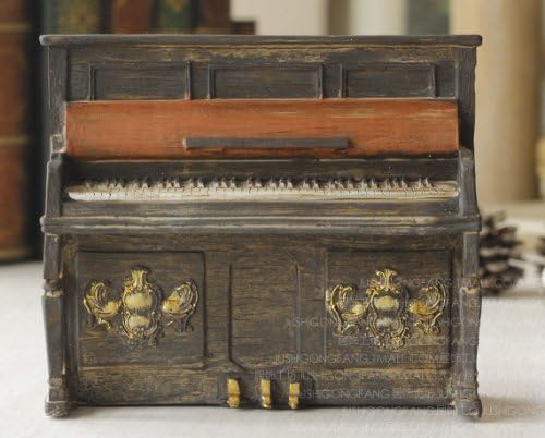 piggy bank savings cashbox money Resin piano music book shelf decoration café bar windows