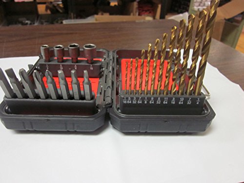 24pc CRAFTSMAN TITANIUM NITRIDE DRILL BIT SCREW BIT NUT DRIVER SETTER DRIVE SET