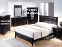 4pc Eastern King Size Bedroom Set Dark Walnut Finish