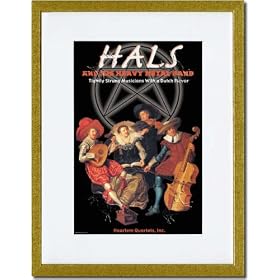 Gold Framed/Matted Print 17x23, Hals and His Heavy Metal Band