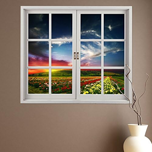 YUANMU 3D three-dimensional wall stickers window stickers window grilles simulation ( sun flowers ) study decorative painting living room bedroom self -definition three-dimensional wall stickers