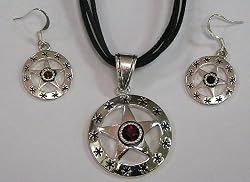 Texas Star with Red Rhinestones Jewelry Set