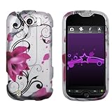 HTC MyTouch 4G Slide Rubber Feel Hard Case Cover - Pink Lotus