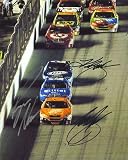 : Ryan Newman + Kurt Busch + Tony Stewart Hand-Signed Autographed NASCAR 2008 Daytona 500 Finish 8x10 Photo