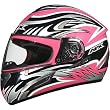 AFX Multi Adult FX-100 Street Bike Motorcycle Helmet w/ Free B&F Heart Sticker Bundle - Pink
