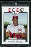 2008 Topps # 582 Dusty Baker, Manager - Cincinnati Reds - MLB Baseball Trading Card in a Protective Screw Down Display Case