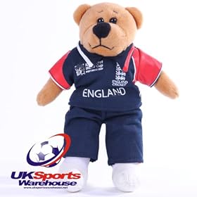 England World Cup Cricket Beanie Teddy Bear rrp�12 (23cm x 15cm) rrp�12.99