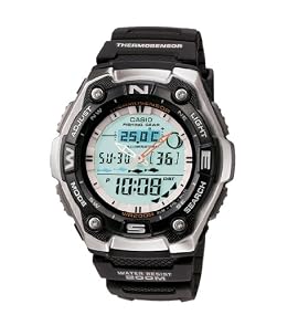 Casio #AQW101-1AV Men's Sports Gear Thermometer/Fishing Indicator Watch