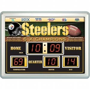 Pittsburgh Steelers 2008-2009 NFL Superbowl Championship 14x19 ScoreBoard Clock Super Bowl
