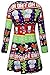 Pink QueenWomen's Santa Christmas Pattern A Line Flared Skater Dress