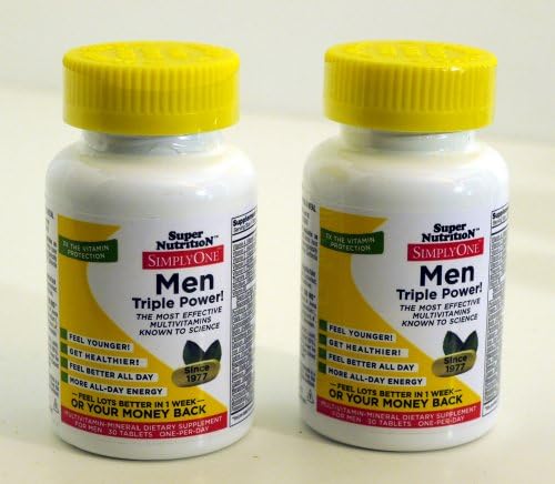 Super Nutrition SimplyOne Men Triple Power Multivitamins 30 Tablets (Pack of 2)
