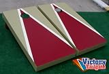 DARK RED & GOLD Matching Triangle Cornhole Bean Bag Toss Game