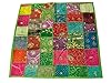India Table Runner Handmade Green Sequins Patchwork Wall Hanging Throw