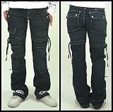 Girbaud Girls - Girbaud Girls "Aviatrix" Jeans - Dark Blue Denim / White Strap