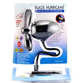 As Seen On TV Car Auto Boat RV Fan With Air Freshener, Black Hurricane