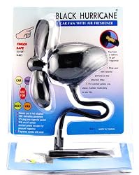As Seen On TV Car Auto Boat RV Fan With Air Freshener, Black Hurricane