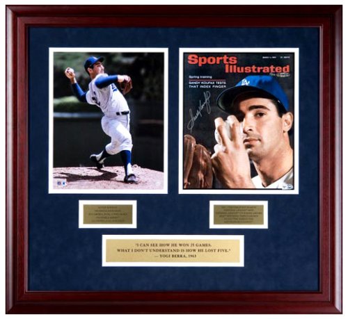 Los Angeles Dodgers Sandy Koufax Autographed Los Angeles Dodgers Sports Illustrated Cover with 8x10 Photo - Framed (UDA)