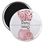 Pig 2 Clean Dirty Dishwasher Magnet
