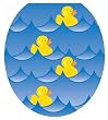 Toilet Tattoos TT-4001-R Rubber Ducky Blue Decorative Applique for Toilet Lid, Round