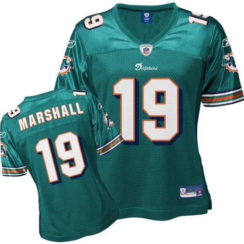 Brandon Marshall Aqua Reebok NFL Replica Miami Dolphins Women's Jersey - Large