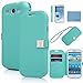 Galaxy S3 Case,By Ailun(TM),Galaxy S3 Wallet Case,Galaxy S3 Leather Case,Credit Card Holder PU Flip Cute Case Cover [Mint Green] whith Screen Protector with Styli Pen