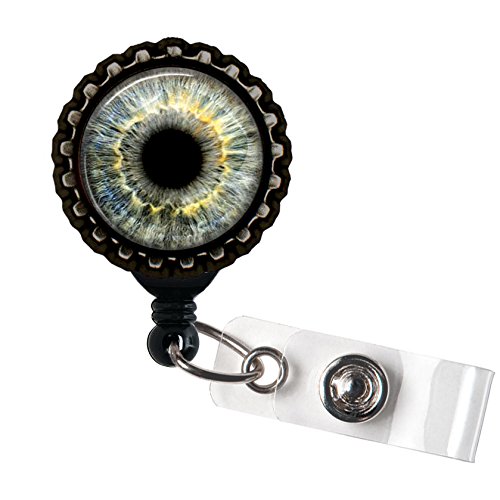 Gray Eyes Optometry Eye Doctor Black Retractable ID Tag Badge Reel