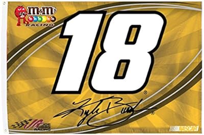 Kyle Busch #18 M&Ms 3x5 SIGNATURE Flag w/grommets RR Outdoor House Banner Nascar Racing