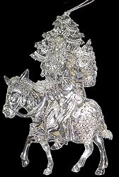 7" Victorian Santa Claus On Mule Christmas Ornament #W5140S