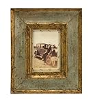 Rustic Green and Gold Antique Finish Wooden Photo Frame 5 x 7