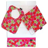 Modern Grace Bib, Burp Cloth and Cuddle Blanket Set