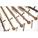 Brushed Antique Brass 210cm 400cm Wide Steelwork Extendable Curtain Pole