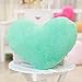 HuaYang 1/5 Colors Soft Sweet Love Heart Shape Fluffy Throw Pillows Cushions(Green)
