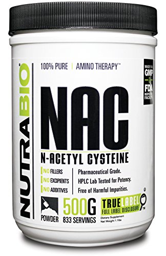 NutraBio 100% Pure N-Acetyl-Cysteine (NAC) Powder - 500 Grams NutraBio 100% Pure N-Acetyl-Cysteine (NAC) Powder - 500 Grams