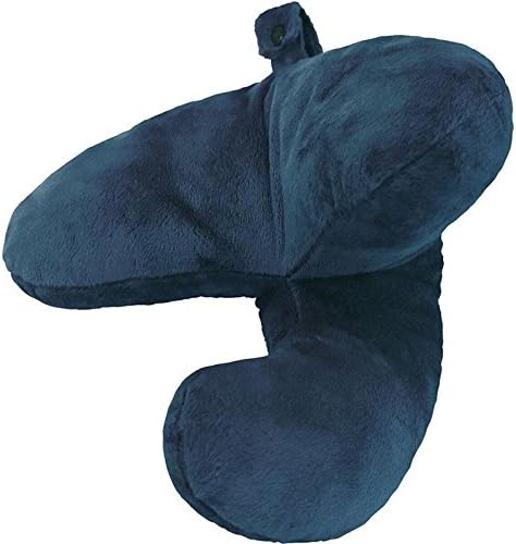 Travel Pillow Holds Head Comfortable Neck Nap Rest Convenient Portable Headrest Sleeping Helper (Navy Blue)