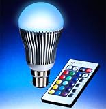 AURAGLOW Remote Control Colour Changing Light Bulb B22
