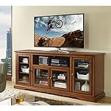 WE Furniture Rustic Highboy Style Wood TV Stand, 70", Brown