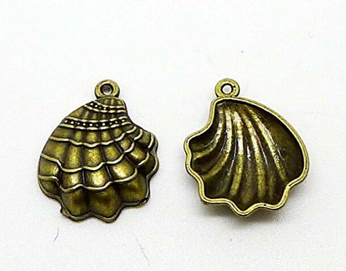 Lot 200 Bronze Sea Shell Charm, Plated Pendants Beads Jewelry Making