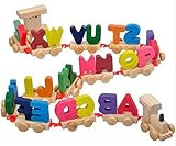 木のおもちゃ 汽車 トレイン アルファベットつみき 木製 (アルファベットの汽車)