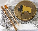 13 &acute; Buffallo Drum with Handpainted Design, FREE Beater and Flute - B0022EFLU6