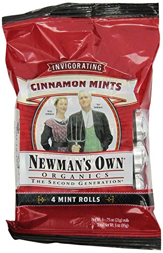 Newman's Own Organics Mints, Cinnamon, 4-Count, 3-Ounce Packages (Pack of 6)