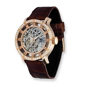 Fashionista Chameleon Swarovski Bezel/brown Strap Watch by Moog Watches, Best Quality Free Gift Box Satisfaction Guaranteed