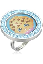 Shopkins Girls' Crystal Kooky Cookie Round Adjustable Ring, Size 5-7