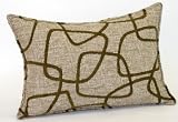 Designer Collection Retro 14x20-inch Geometric Chenille Pillow - Olive