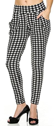 Joggers Pants for Women Drawstring Jogger Pants (S/M, Black and White)