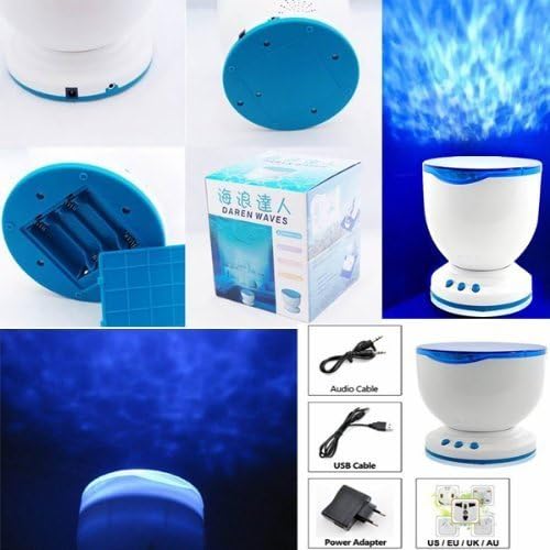 Lujex Romantic Ocean Daren Sea Waves Projector Lamp MP3 iPhone Speaker LED Night Light