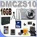Panasonic Lumix DMC-ZS10 14.1 MP Digital Camera with 16x Wide Angle Optical Image Stabilized Zoom and Built-In GPS Function (Silver) Accessory Saver 16GB Bundle