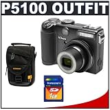 Nikon Coolpix P5100 12.1 Megapixel Digital Camera with Transcend 1GB SecureDigital (SD) Card + Carrying Case